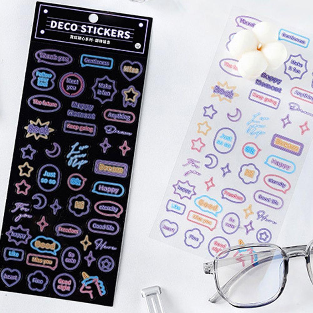 Miếng Dán Chữ Tiếng Anh Màu Cầu Vồng Sặc Sỡ Trang Trí Điện Thoại / Sổ Tay