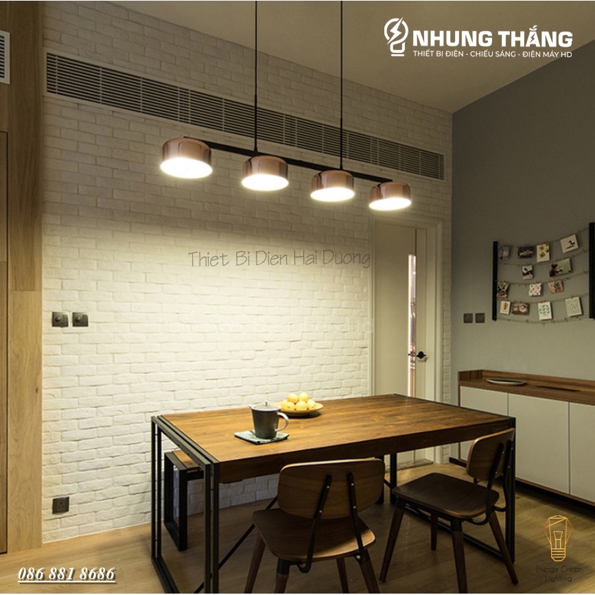Đèn Thả 4 Chao Đui Đồng DGT-1501 - Xoay 90 Độ - Decor Trang Trí Nội Thất Sang Trọng - Phong Cách Hiện Đại -Kèm4 Bóng G45