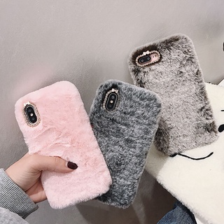 Ốp Điện Thoại Mềm Phối Lông Thời Trang Cho iPhone 13 12 XS Max XR X 11 Pro Max SE 7 8 Plus