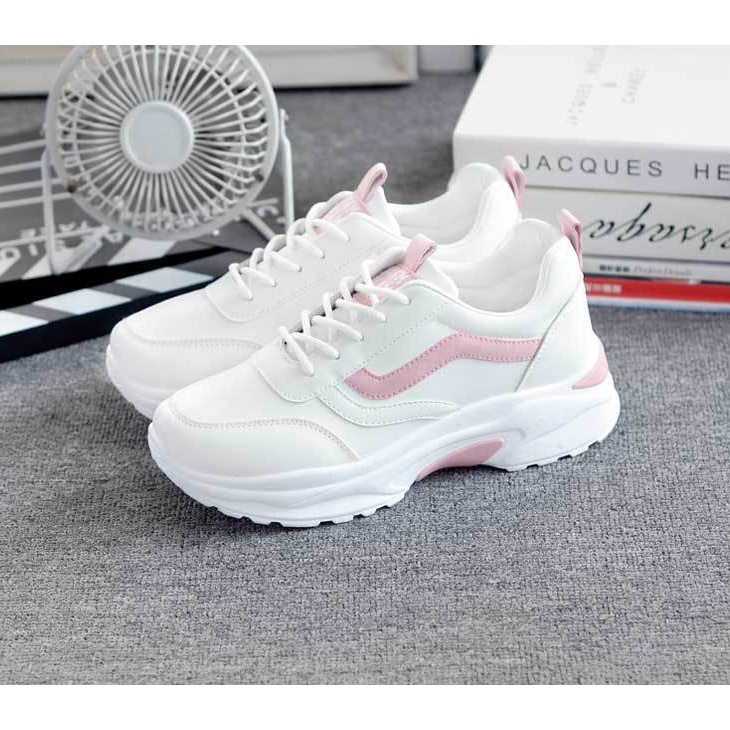 Giày nữ đế cao Sneaker chiều cao 2 sọc hottrend new GT0304- GOLDSNEAKER