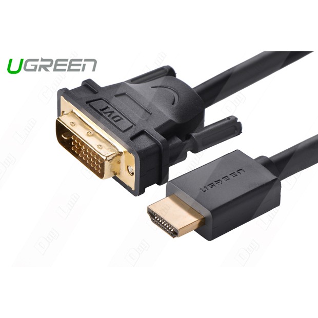 [Mã ELHACE giảm 4% đơn 300K] Cáp HDMI to DVI D 24+1(2 chiều) Cao Cấp Ugreen 11150 dài 1,5 met Chính Hãng HD106 màu đen