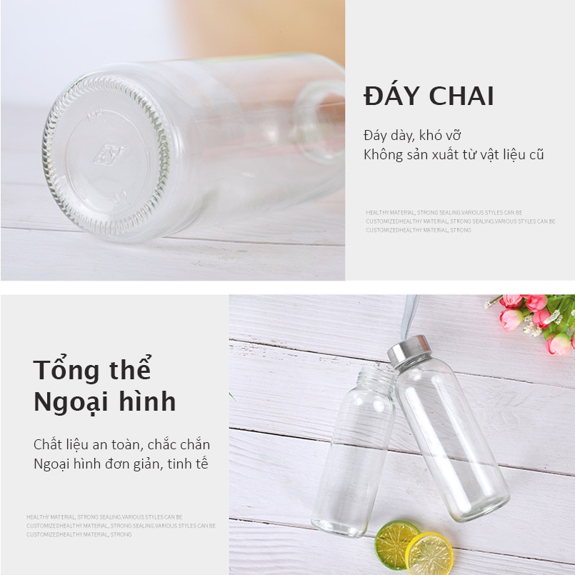 Bình thủy tinh nắp dây 300ml, 500ml SAGOKER, mã BTT894