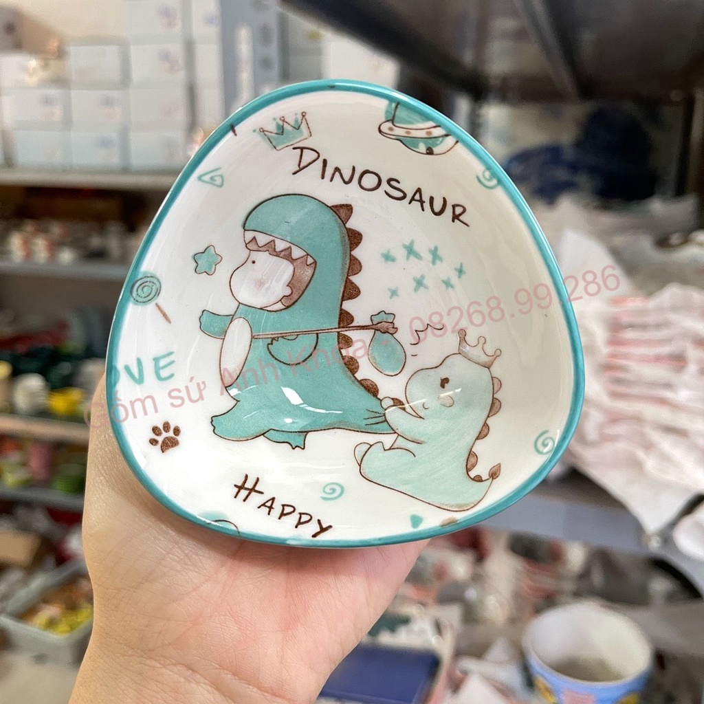 Chén Dĩa Dễ Thương Đĩa Sứ Set Bát Đĩa Decor Bát Ăn Cơm Chén Sứ Đẹp sét khủng long 12 món xinh yêu cho gia đình trẻ.