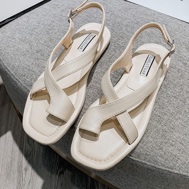 Dép Sandal nữ xỏ ngón 2 quai chéo đế bệt, dép quai hậu học sinh đi học. đi chơi, đi biển