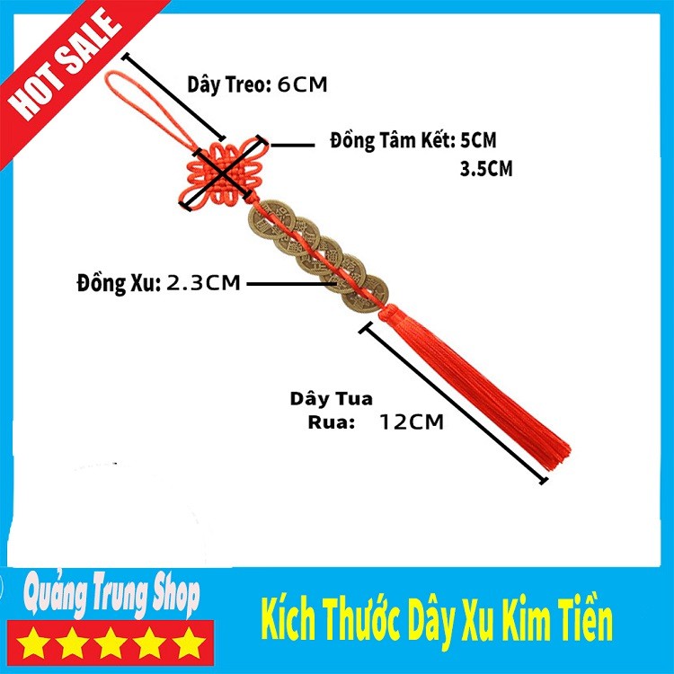 Dây Tiền Xu Ngũ Đế ⚜️FREESHIP⚜️Kim Tiền May Mắn