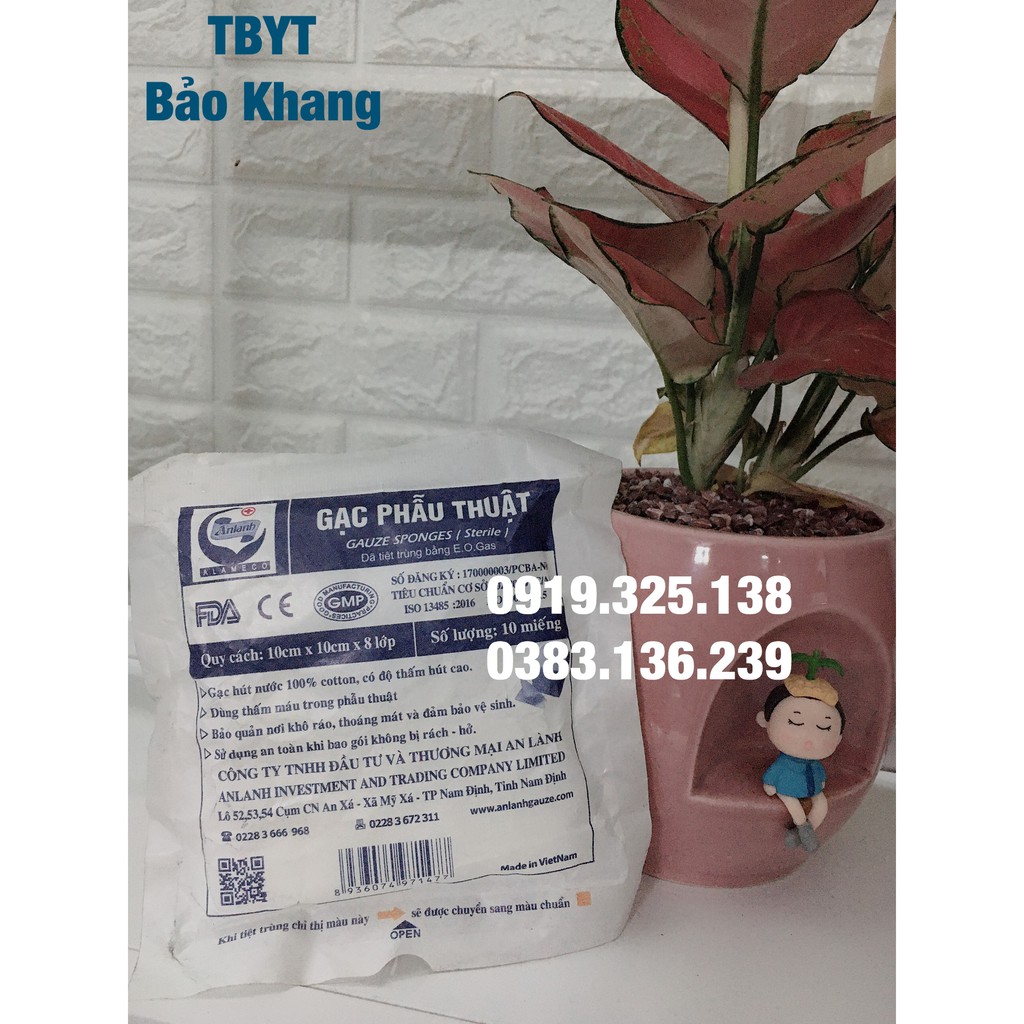 5 gói Gạc y tế phẫu thuật - An Lành 10cm x 10cm x 8 lớp ( 50 miếng)