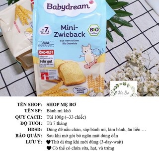 Bánh mì hữu cơ ăn dặm Babydream