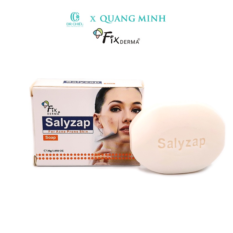 FIXDERMA SALYZAP SOAP 30g - Xà phòng làm sạch da làm giảm mụn trứng cá, mụn đầu đen, mụn đầu trắng 30g