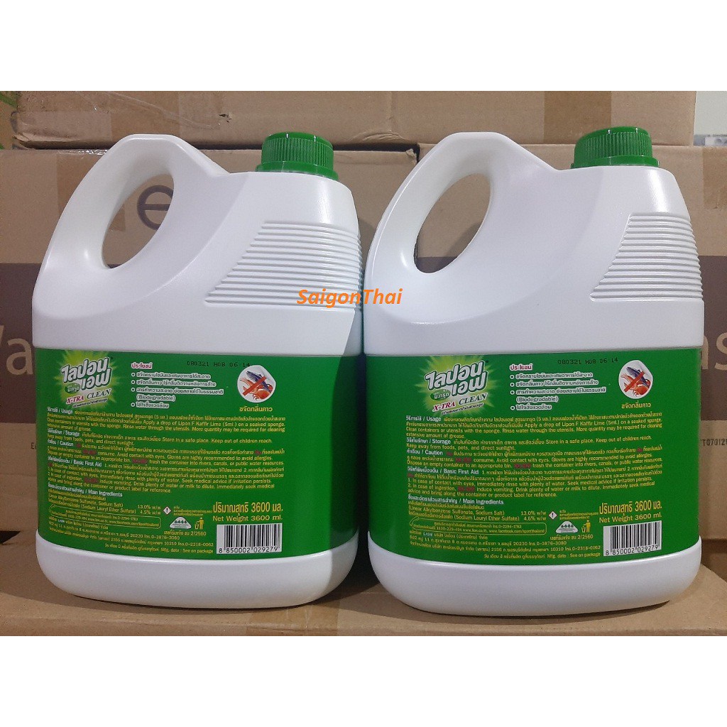 (SGT) Nước rửa chén Lipon F hương Chanh Can 3600ml (Thái Lan)