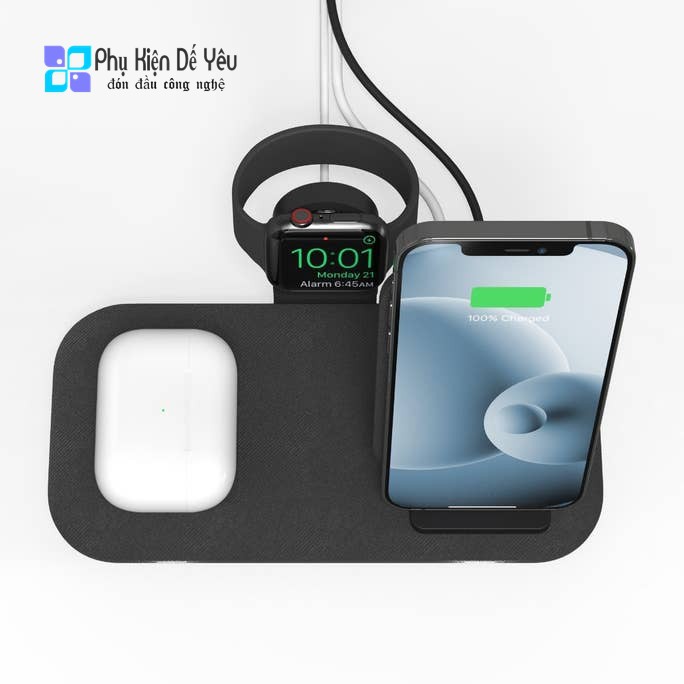 Đế sạc không dây Mophie wireless charging stand+  [CHÍNH HÃNG PHÂN PHỐI VN, BẢO HÀNH 2 NĂM]