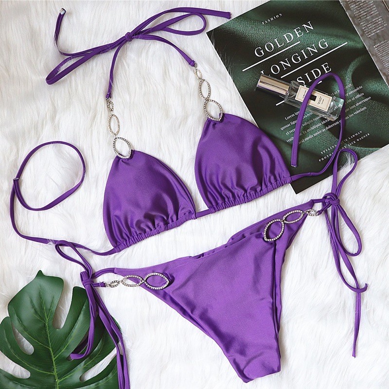 [BKN910] &lt;ÂU&gt; SET BIKINI TÍM MIX ĐÁ (CHUN MÔNG)