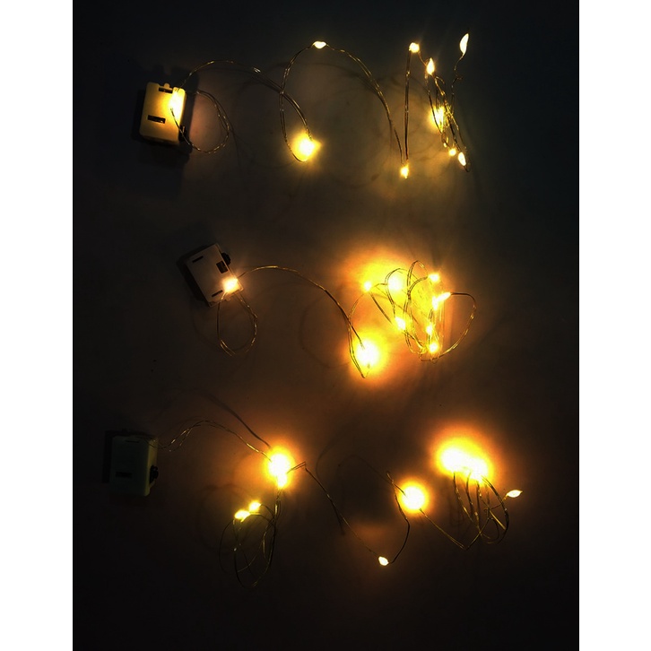 Đèn đom đóm đèn nhấp nháy đèn trang trí 1m kèm pin 3 kiểu sáng