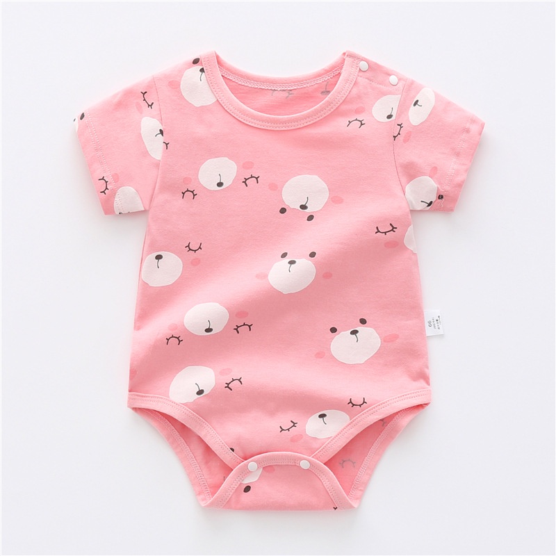 Bộ Áo Liền Quần Tam Giác Vải Cotton Tay Lỡ Thời Trang Mùa Hè Xinh Xắn Cho Bé Gái 1048