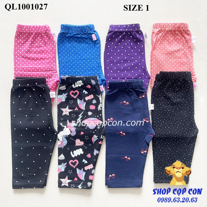 Quần legging lửng cho bé gái từ 8-24kg