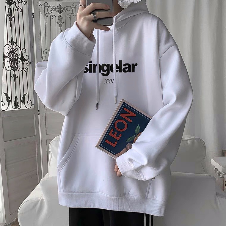 Áo hoodie nữ form rộng dày có mũ cute giá rẻ THE DELIA - Áo hoodie in chữ Singular KNN59 | BigBuy360 - bigbuy360.vn