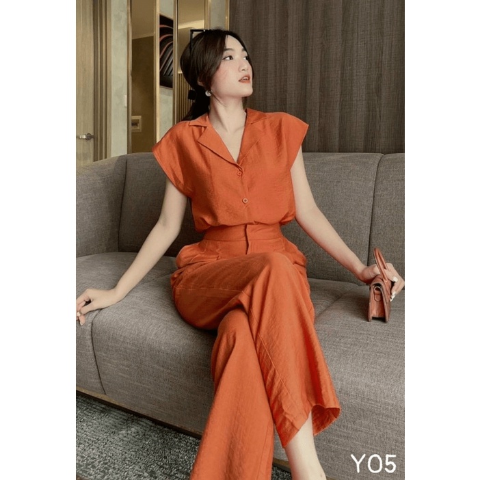 (FREE SHIP) MẪU HOT SÉT COTTON LẠNH DÁNG DÀI ÁO KIỂU SƠ MI NỮ PHỐI QUẦN SUÔNG TÔN DÁNG CHE KHUYẾT ĐIỂM SIÊU HOT DX