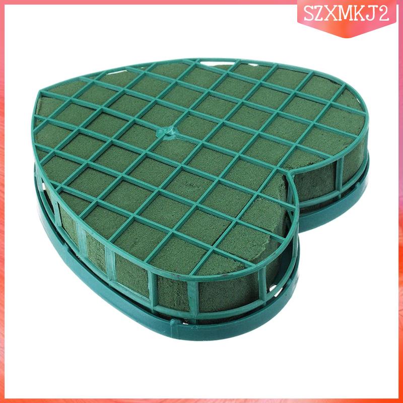 Set 2 Khối Xốp Hình Trái Tim Màu Xanh Lá Đế Xốp Trang Trí Xe Hơi Đám Cưới