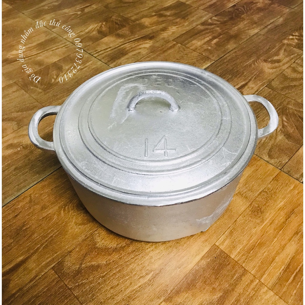 Nồi gang nấu cơm cháy đúc thủ công làng nghề số 14 [đk25cm]