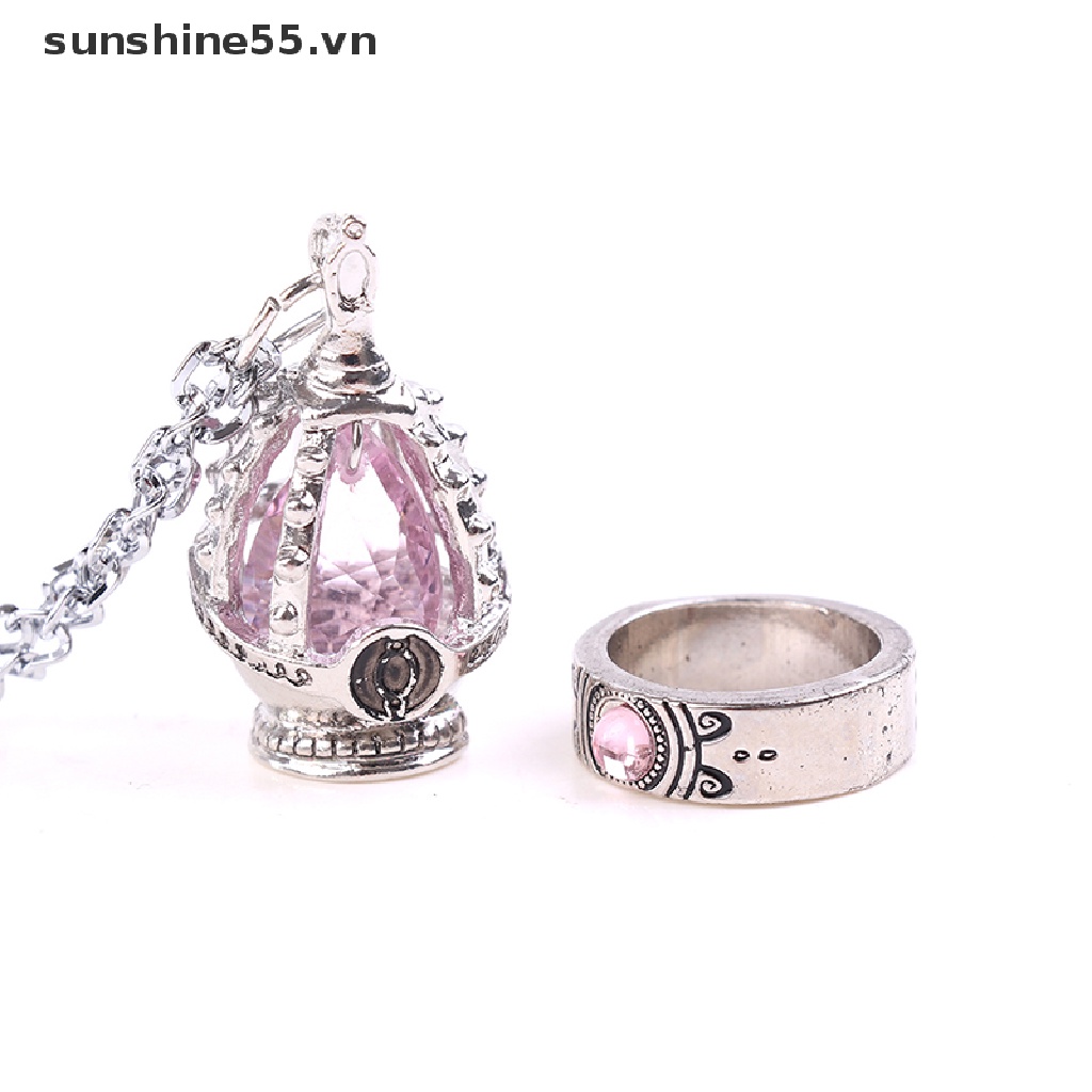 Set 2 Vòng cổ + Nhẫn + Mặt Đá Hóa Trang Nhân Vật Phim Hoạt Hình Puella Magi Madoka Magica