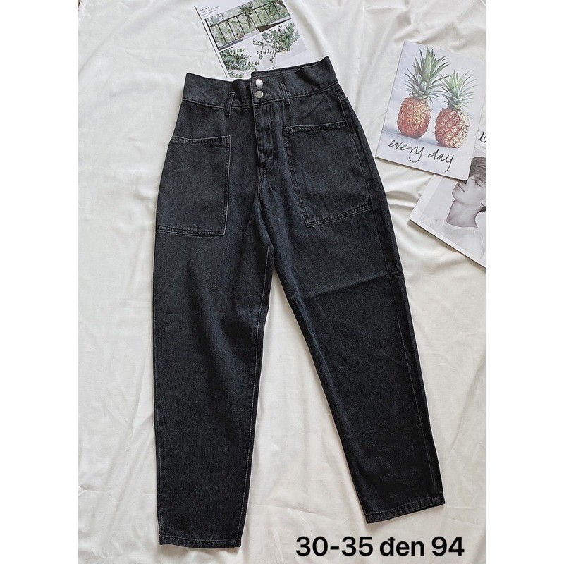Quần baggy jean nữ Ms94 ✈️FREESHIP✈️ quần baggy jean nữ lưng cao size đại 2 túi kiểu hàng VNXK thời trang bigsize 2KJean
