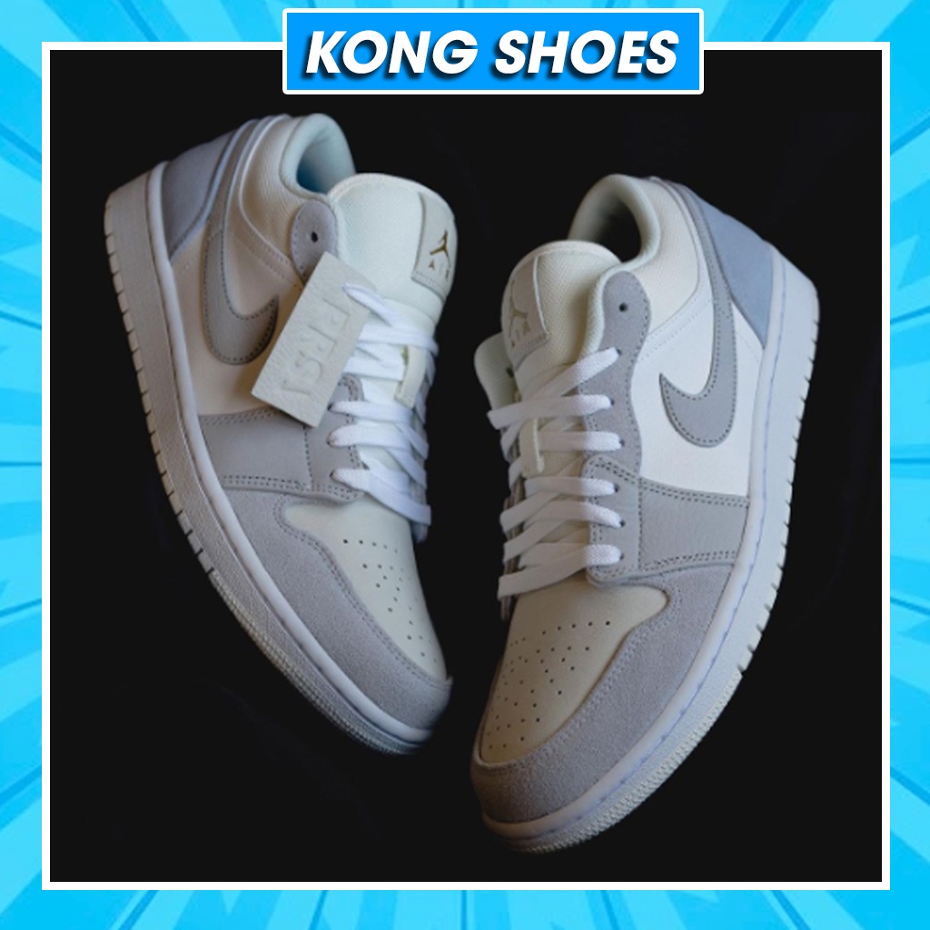 [Kèm Video Thật] Giày Jordan Paris JD1 Cổ Thấp Gót Xanh, Giày Jordan 1 Low Thấp Cổ Nam Nữ bản đẹp Fu