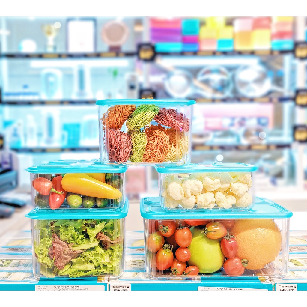 HÀNG CHÍNH HÃNG - Bộ hộp trữ mát Tupperware Fresh Clear 5 hộp