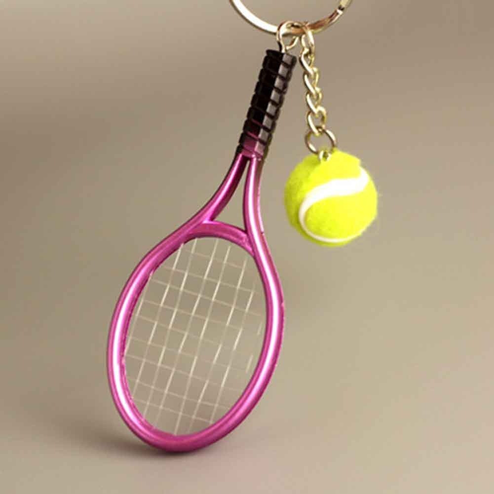 Móc khóa hình chiếc quần vợt + bóng tennis mini sáng tạo