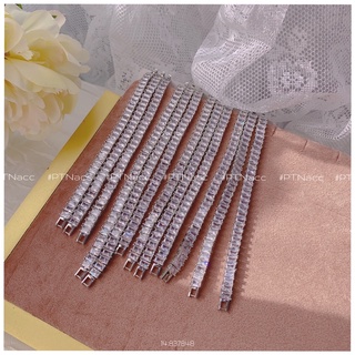 Lắc tay xi bạch kim đính full đá paget vuông cao cấp sáng long lanh, cắt size theo yêu cầu . PTNACC