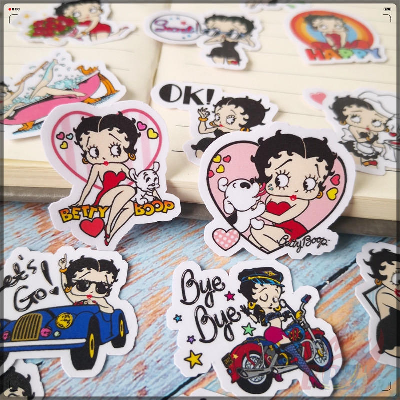❀ Betty Boop Q-2 Fashion Brand Diary Manual Stickers ❀ 39Pcs/Set Cartoon DIY Scrapbooks Decor Decals Stickers