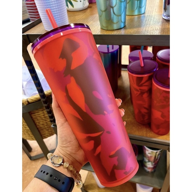 - LY NHỰA SPRING 2022 FLORAL PINK SOFT TOUCH COLD CUP 24oz