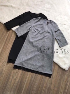 Váy Suông A Phối Gấu Ren