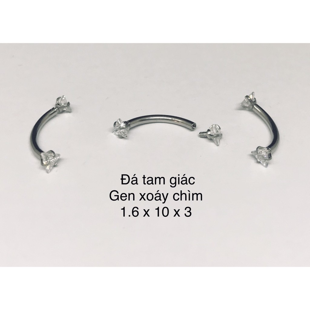 Khuyên mày đá trấu( 1.6x10x3) gen chìm/ khuyên mày đá