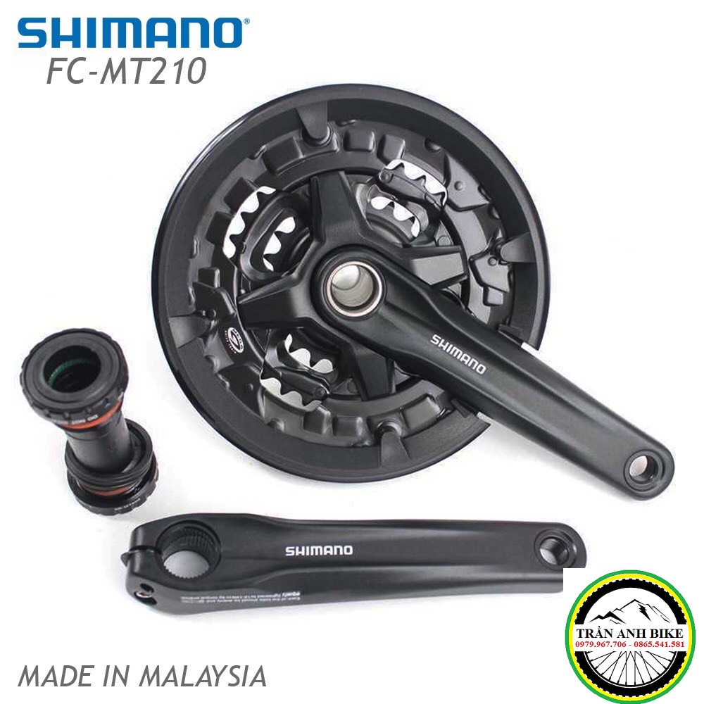 Đùi đĩa  rỗng xe đạp MTB SHIMANO FC MT210 22-30-40T / 22-32-44T - Hàng chính hãng