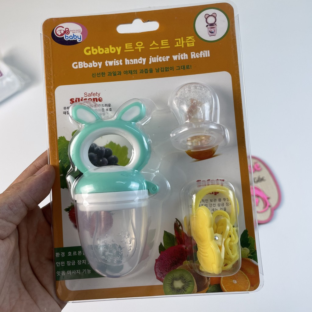 Túi Nhai Ăn Dặm Gb Baby [LOẠI ĐẸP] Túi Nhai Chống Hóc Cho Bé - Túi Nhai Hoa Quả Cho Bé Từ 6 Tháng Tuổi