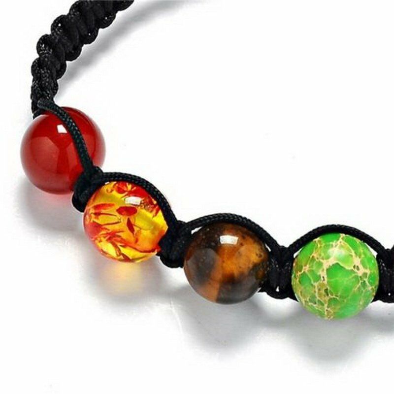 Vòng Đeo Tay Chuỗi Hạt Đá Chakra 7 Sợi