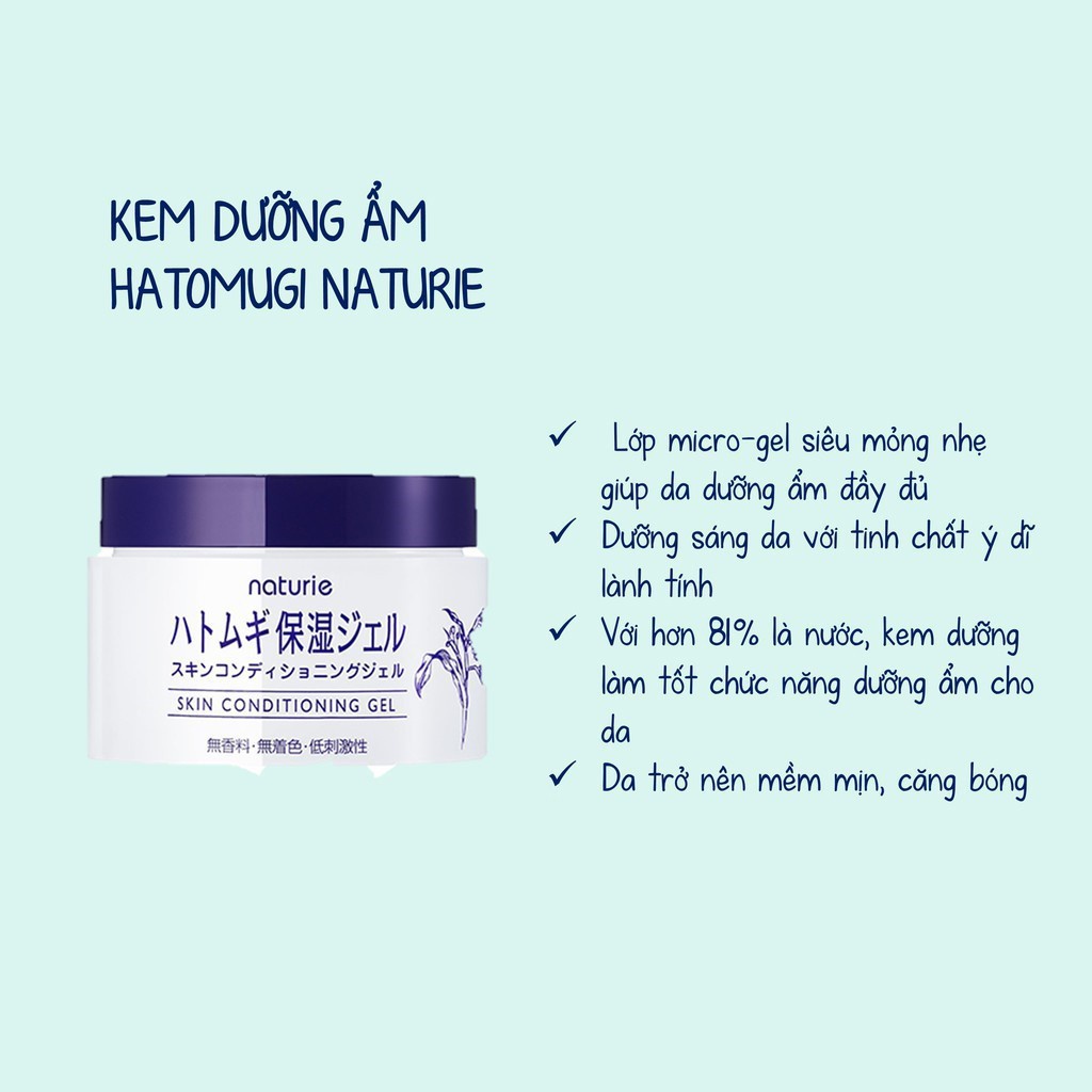 Kem Dưỡng Ẩm Hạt Ý Dĩ Naturie Skin Conditioning Gel 180gr chính hãng
