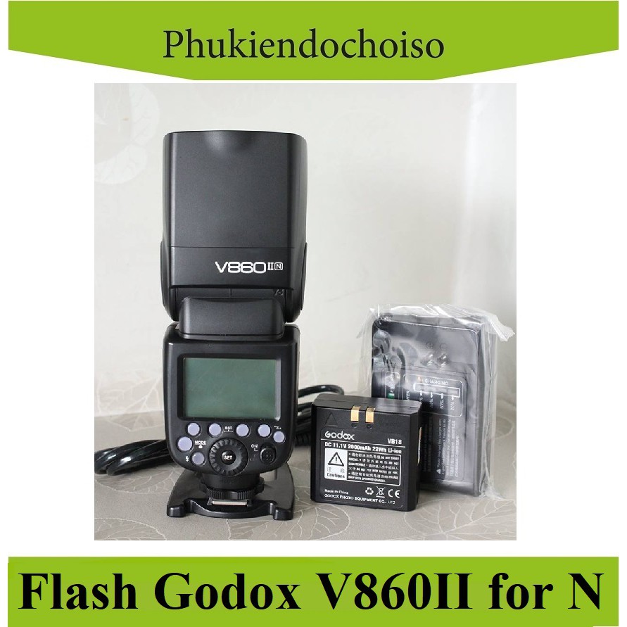 Đèn Flash Godox V860 II for Nikon + Tặng Ommi tản sáng