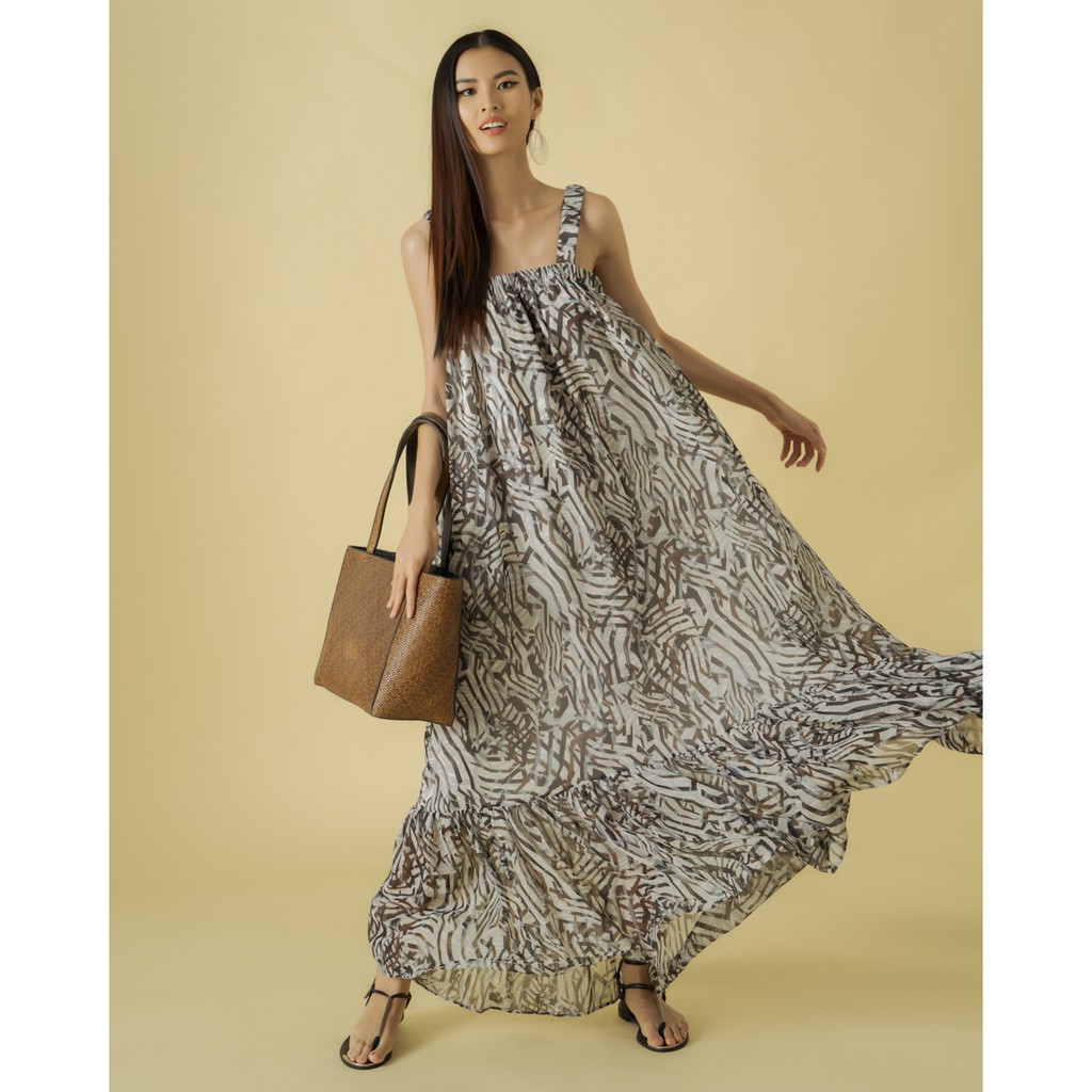 Đầm Voan Fly Sky F2 Xám D510