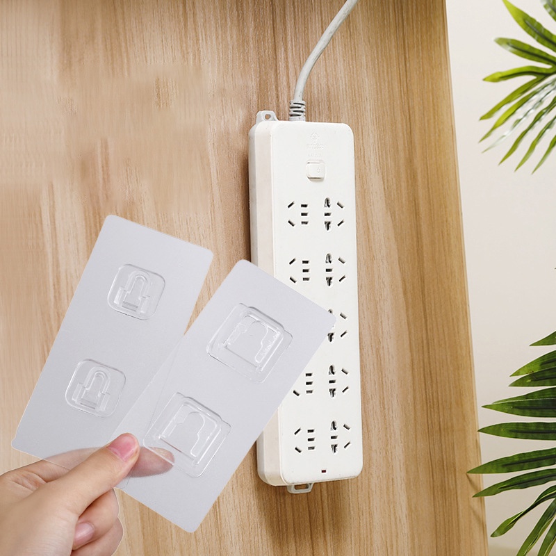 Móc Treo Đồ Dán Tường Trong Suốt Hai Mặt Có Giác Hút Đa Năng