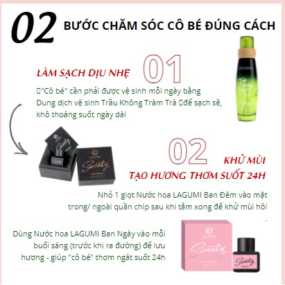 Nước hoa vùng kín Lagumi Sweety cho nữ dưỡng ẩm, giảm thâm, chống lão hóa cho chị em quyễn rũ &amp; sexy mua 1 tặng 1