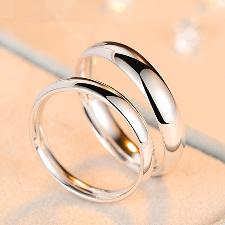 Nhẫn thép titan thiết kế đơn giản cá tính cho cặp đôi