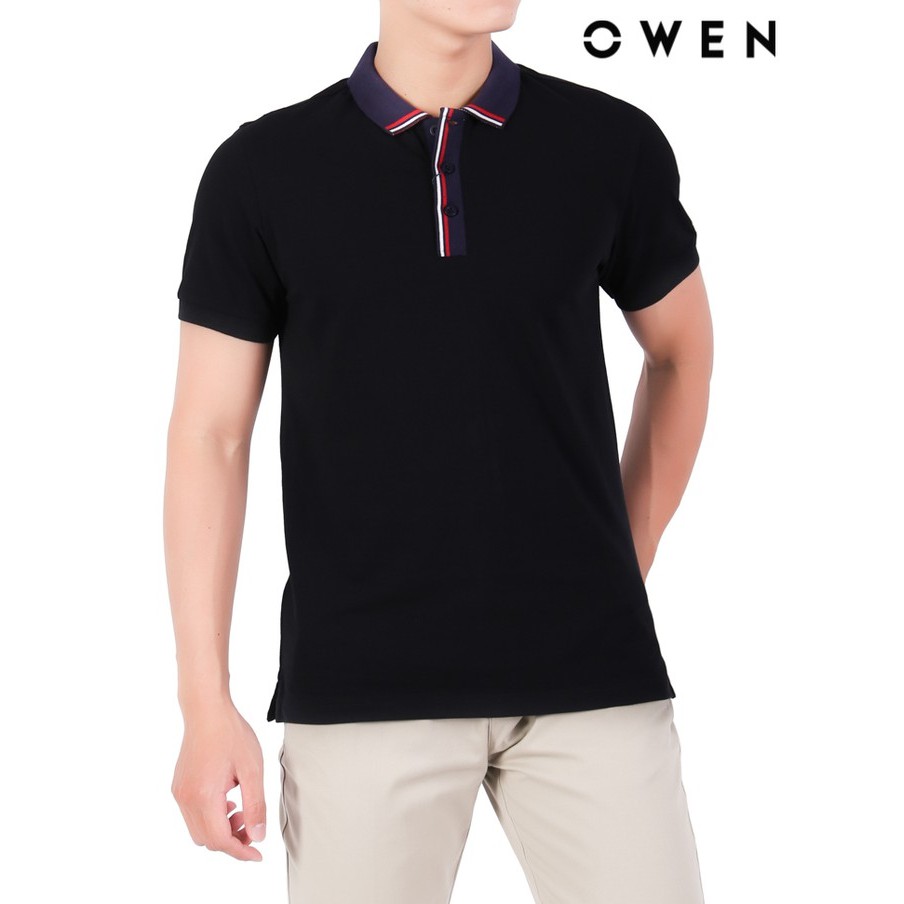 Áo polo ngắn tay OWEN Bodyfit Đen - APV91672