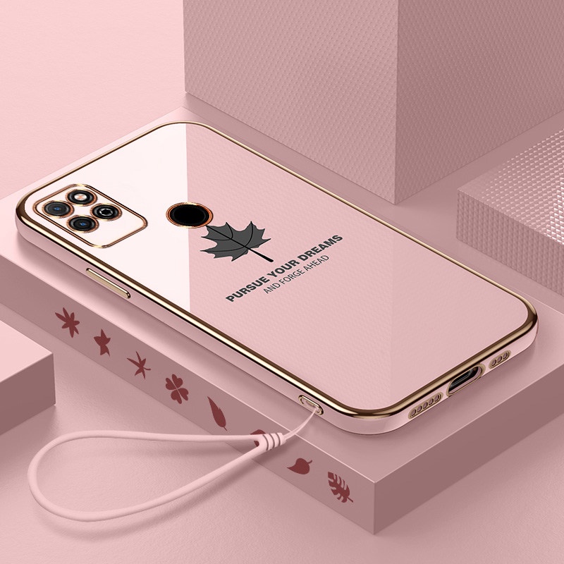 Ốp Điện Thoại Silicon Siêu Mỏng Mạ Màu Kèm Dây Đeo Cho Redmi Note9 Note8 Pro Redmi Note7/7pro Note10/10 Pro