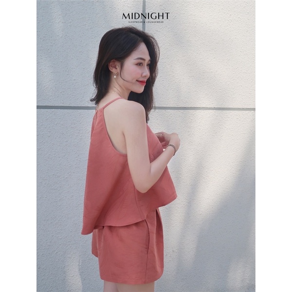 Đồ ngủ mặc nhà Set yếm Gấm - Midnight Sleepwear