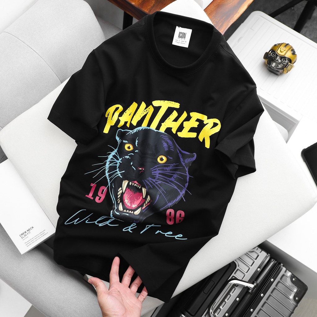 ICON DENIM Áo Thun Panther Wild & Free, mẫu graphic tee chất vải cotton 4 chiều với bảng màu retro cực xịn