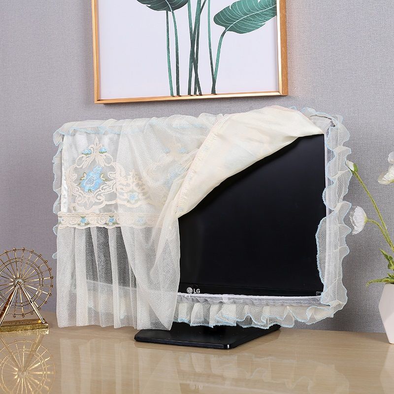 Vải Che Máy Tính. Tấm Vải Ren Bọc Màn Hình Máy Tính 22-inch Chống Bụi Tiện Dụng