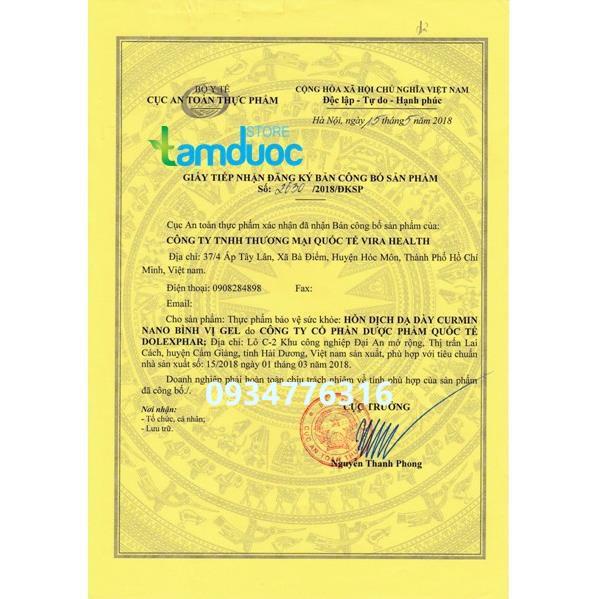 ✅ Curmin Nano Bình Vị Gel - Hỗ trợ diều trị dạ dày, tá tràng, đại tràng