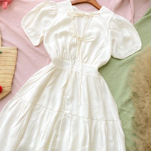 Đầm Nữ ❤ đầm trắng dây cột nơ lưng,kiểu dáng tinh tế thời trang ❤KÈM HÌNH THẬT | BigBuy360 - bigbuy360.vn