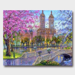 Bộ Dụng Cụ Tự Vẽ Màu Tranh Sơn Dầu Trang Trí 15.7x19.7 Inch Mic-Xz090Qs