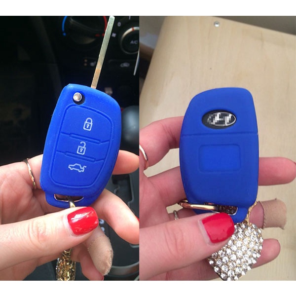 Vỏ Chìa Khóa 3 Nút Cho Hyundai Santa Fe Sonata Elantra Verna Ix35 Solaris Ix45 I10 I30 Giá Đỡ